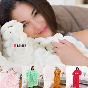 

Chenille Blanket Knit Wool Weaving Warm Throw Blanket for Bed Couch Sofa