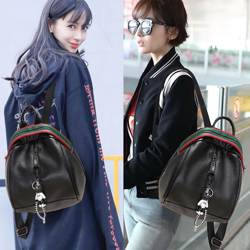 

2018 New Style Casual Backpack Women's Autumn Korean-style Versatile Backpack Violence Bear Doll Shoulder Travel Bag