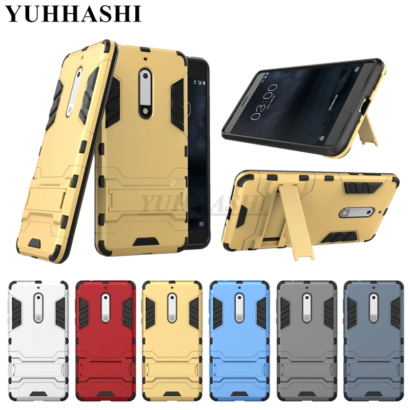 Yuhashi противоударный жесткий чехол-подставка для Nokia 5, защитный чехол-накладка для телефона, чехол-бампер для Nokia 5