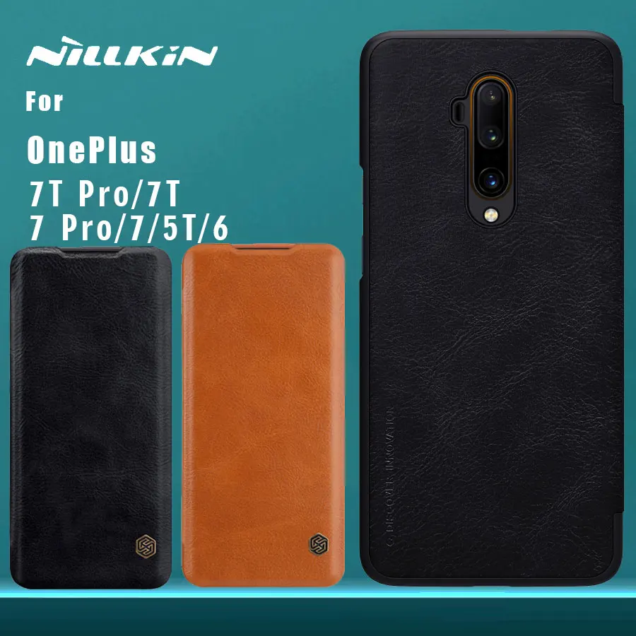Для OnePlus 7T Pro 7T 7 Pro 6 5T чехол NILLKIN Qin Бизнес Флип кожаный чехол слот для карт задняя крышка для OnePlus 7 Pro 6 Чехол для телефона