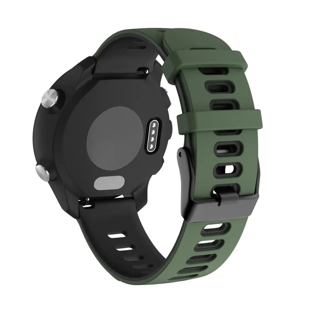 Ремешок для часов Garmin Forerunner 245 245M 645 645MUSIC vivoactive, мягкий силиконовый браслет, сменный ремешок для часов - Цвет ремешка: Army green black