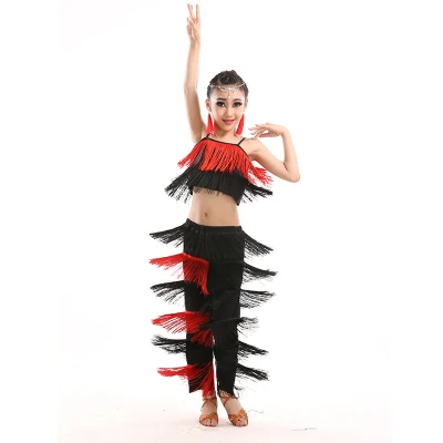 Детские костюмы для латинских танцев, джазовые костюмы для девочек, костюмы для латинских танцев, Одежда для танцев, платья для бальных танцев - Цвет: 6