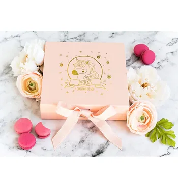

Personalized Unicorn Christmas Eve Box pink and white Christmas Box Luxury Christmas Eve Box with Ribbon 28.5 x 29 x 8.7 cm