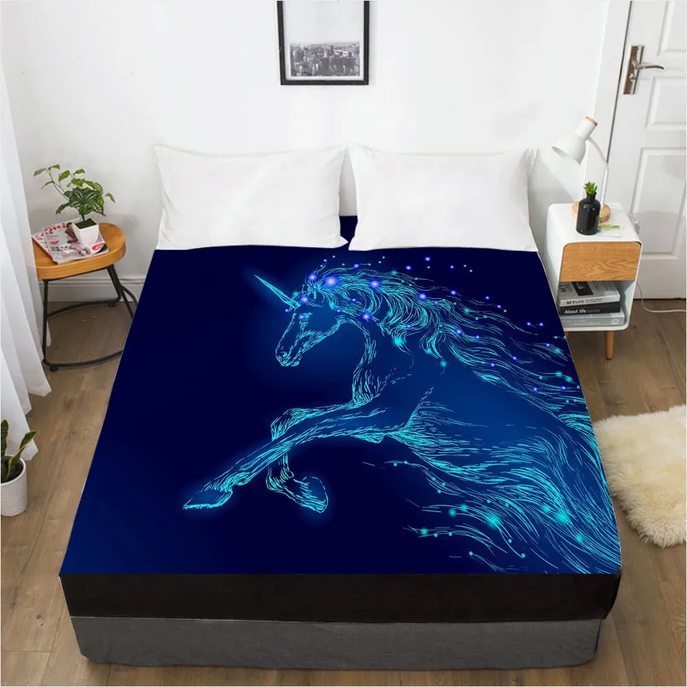 

3D Fitted Sheet 160x200/150x200/180x200/200x200,Bed Sheets On Elastic Band Bed,Bedsheet Bedding,Bed Linen Vector Horse,Drop Ship