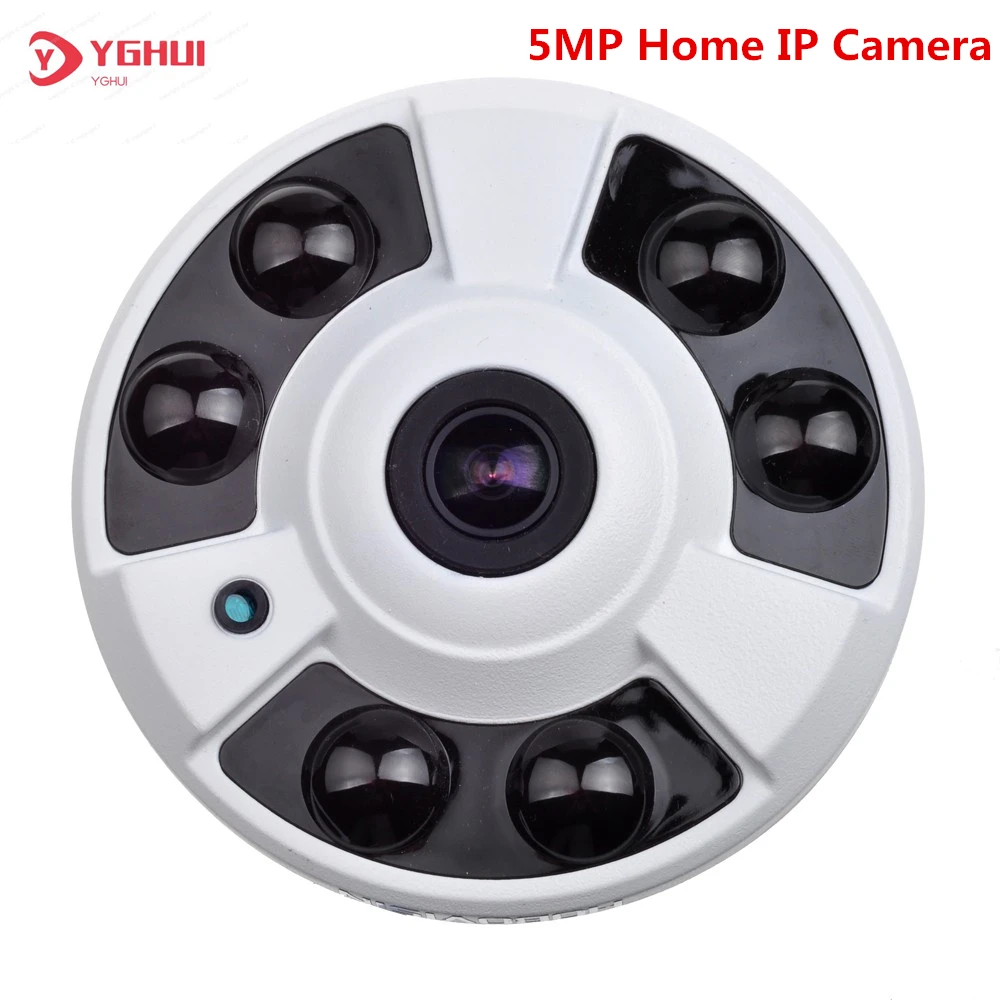 

H.265 5MP IP Network Camera 180 Degree 1.7mm Lens XMEye APP Metal Dome Indoor Security Camera IR Night Vision