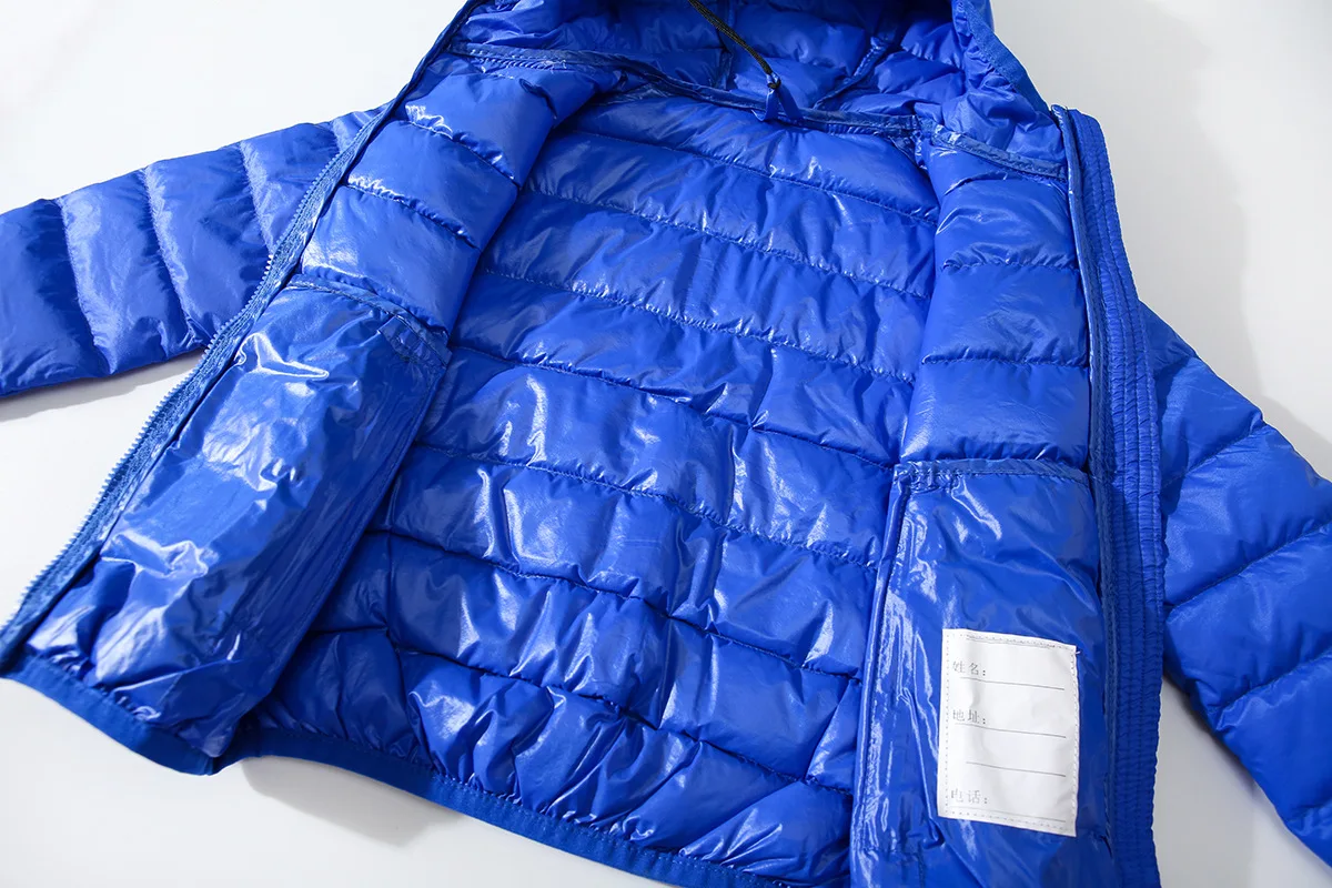 Boys Girls Portable Lightweight Down Jacket Winter Hooded Zipper Children's Coat Children's Clothing Wholesale