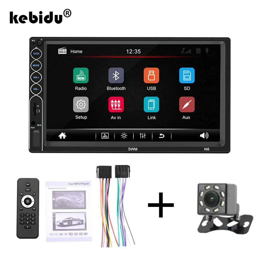 Автомобильный мультимедийный Android IOS Mirrorlink FM Bluetooth Aux автомобильный Радио MP5 плеер Авто Стерео управление колесом задняя камера USB без gps