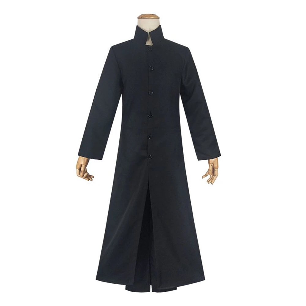 Matrix Cosplay Costume Cosplay Nero Personalizzato Neo Trench Coat Solo Cappotto Costume Cosplay Di Halloween Taglia Unica