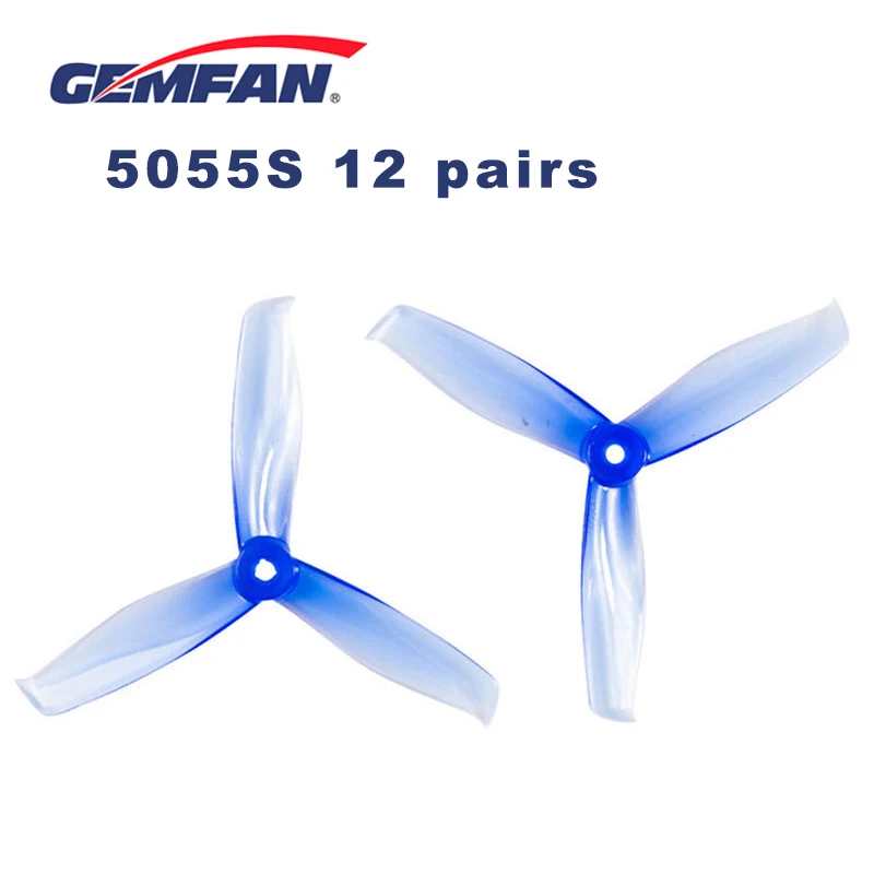 12 пар Gemfan Hulkie 5055S 5055 5 дюймов CW CCW 3 лезвия Пропеллер для POPO Системы RC Дрон FPV гоночный Квадрокоптер корпус двигателя