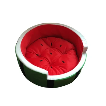 

Cute Kennel House Warm Watermelon Modeling Dog Bed Mat Sofa Pet Cat Bed for Dogs Fruit Bed S M L