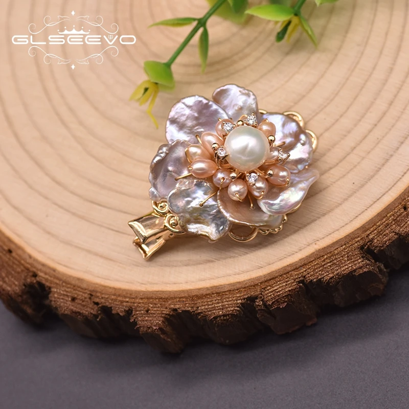 

GLSEEVO Natural Baroque Freshwater Pearl Hairpin For Women Wedding Flower Handmade Air Express Korean Jewelry GH0022