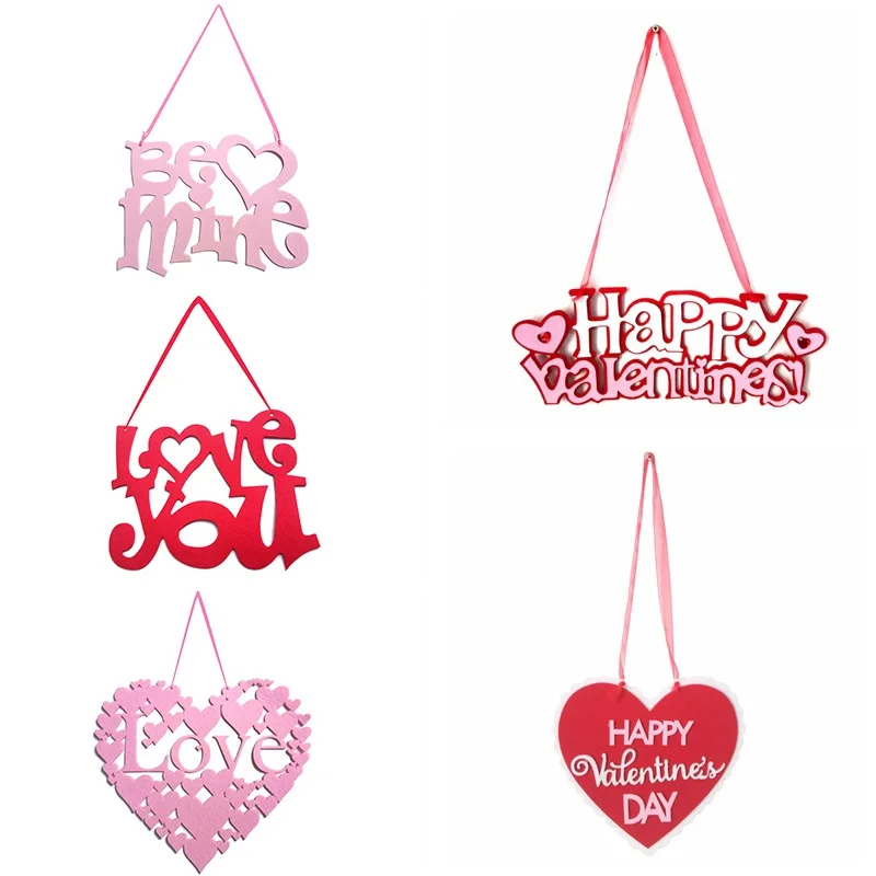 

Valentine's Day Decorative Hanging Ornaments Non-woven Fabrics Letter Decorations for Wedding Birthday Party Wall Door