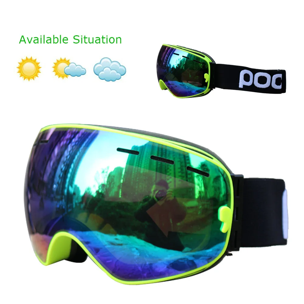 Ski Goggles Double Layers UV400 Anti-fog Big Ski Mask Glasses Skiing Snow Snowboard Goggles Men Women Ski Eyewear 2