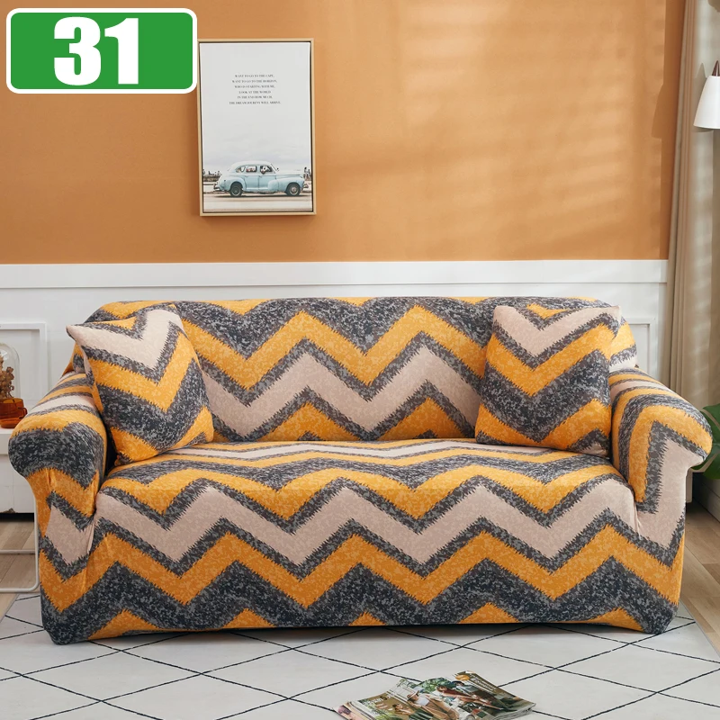 Elastic Sofa Cover Slipcovers for Living Room Stretch 1/2/3/4 Seater Plaid Sofa Armchair Couch Covers L-Shaped Corner Sofa Cover