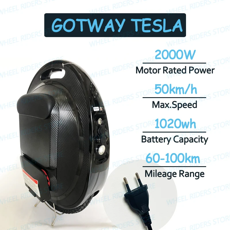 Tesla 2019 EU Plug Gotway Tesla новейший обновленный с кнопкой против вращения и звуком Bluetooth 1020Wh 2000 Вт Одноколесный Электрический велосипед - Цвет: Tesla 2019 EU Plug