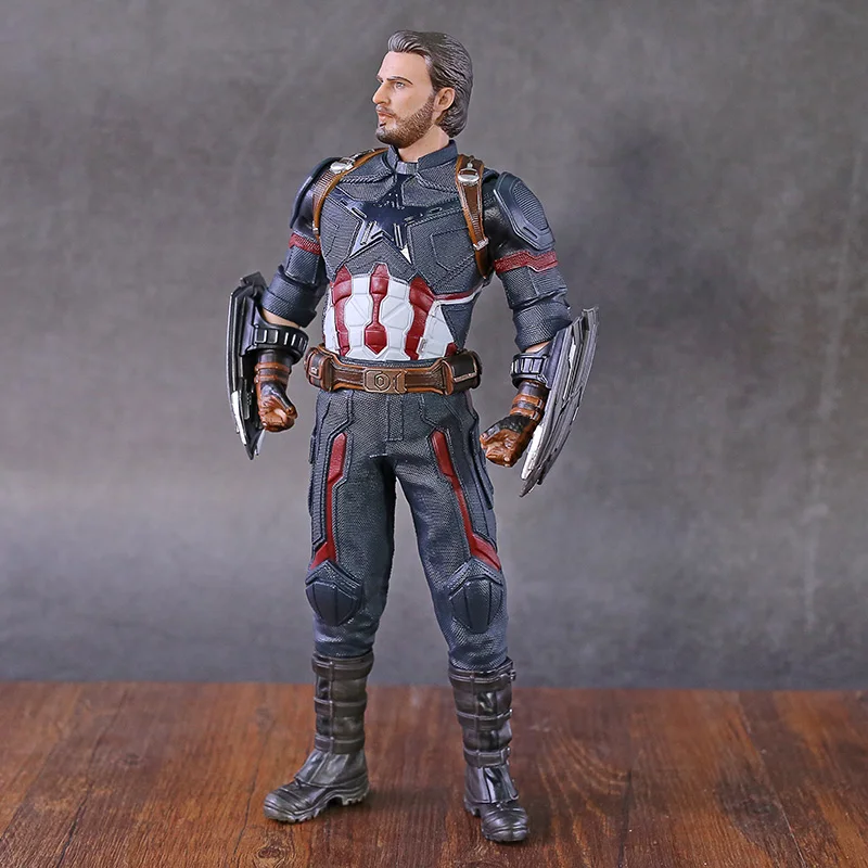 Капитан Америка черный щит версия Endgame ПВХ фигурка Коллекционная модель игрушки