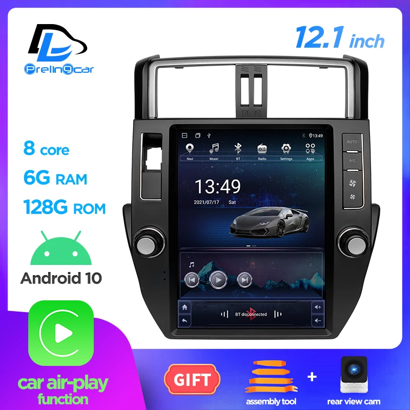 12 1 дюймовый автомобильный Android 10 радио плеер для Toyota Land Cruiser Prado 2010-2013