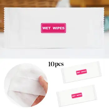

10Pcs Portable Non-Woven Fabric Disposable Wet Wipes Travel Moisturizing Tissue