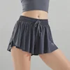 New High Waist Gym Shorts Women Loose Running Quick Dry Breathable Fake Two Anti-lighting Yoga Pants 1