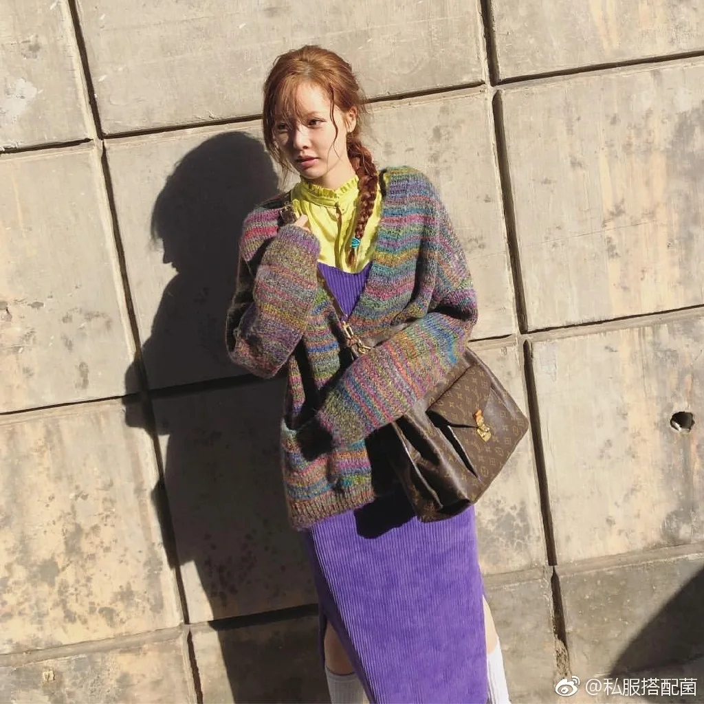 Kpop 4Minute Kim Hyun A same осенние цветные вязаные толстовки женские корейские уличные повседневные v-образные свитшоты женская одежда