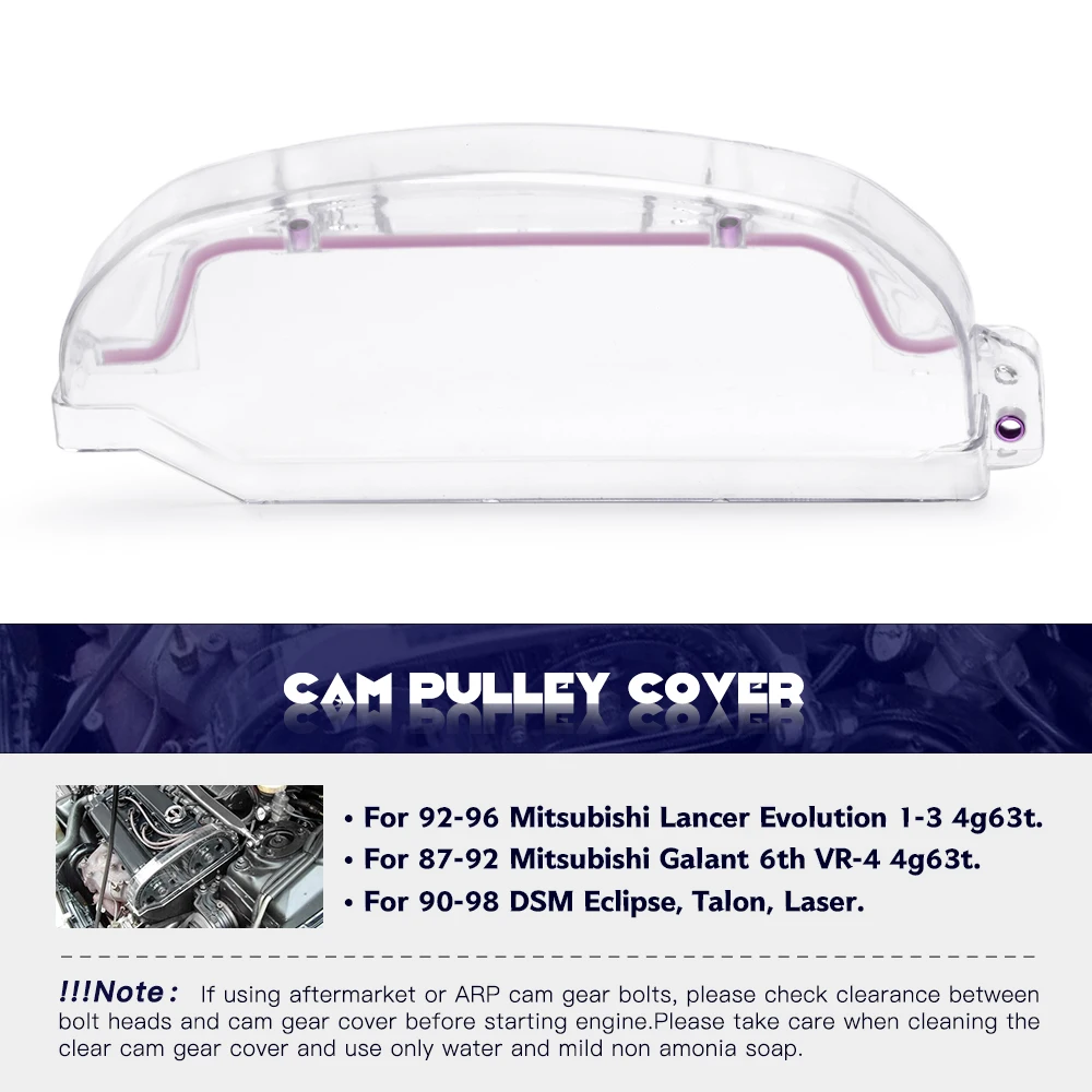 Clear Cam шкив зубчатого ремня Крышка для 92 96 Mitsubishi Lancer EVO 1 3/DSM 4g63 4g63T Поликарбонат