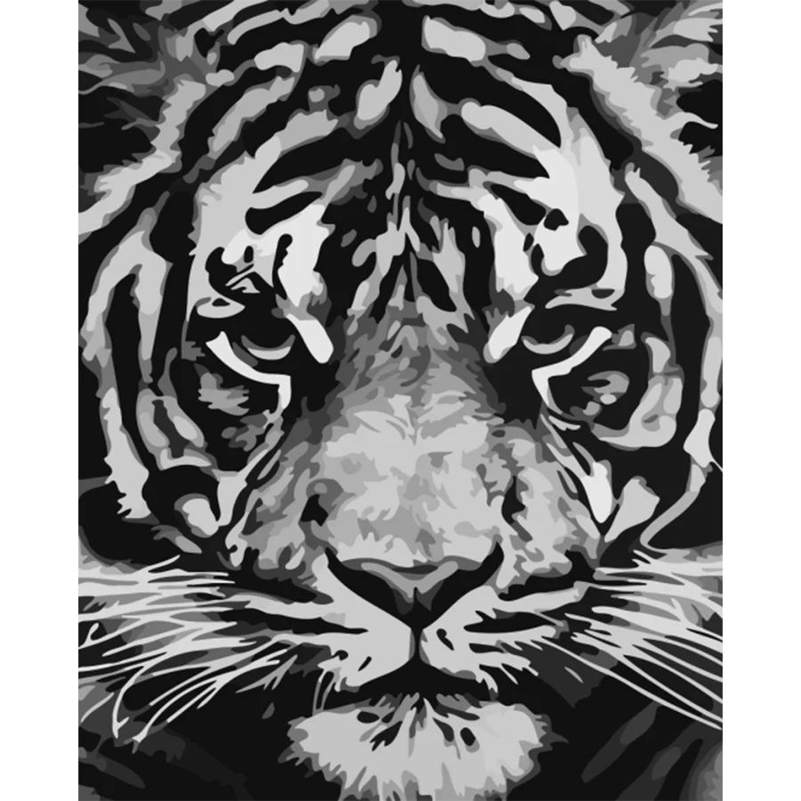 

40x50cm Tiger Yak Animal Oil Painting By Numbers Colorful Paint Wall Art Picture For Living Room Home Decor