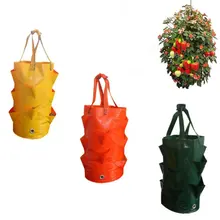 Strawberry Plants Growing Bag 3 Liter Multi-Mouth Container Bags Growing Planter Pouch Root Bonsai Plant Pot Garden growing