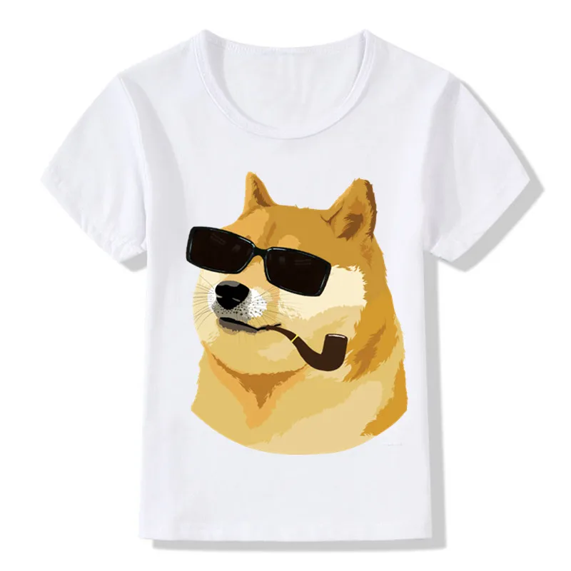 Забавная футболка для маленьких мальчиков и девочек Doge Deus God Dog/Shiba Inu детские