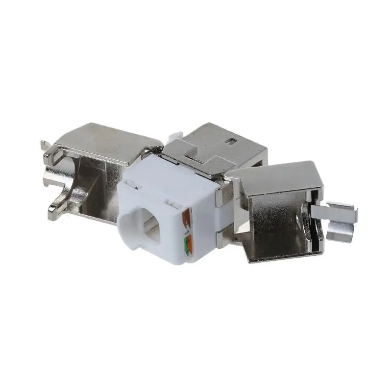1Pc RJ45 Keystone Cat6 Cat6A Shielded FTP Zinc Alloy Module Keystone Jack Network Connector Adapter