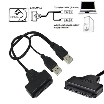 

For 2.5 HDD Laptop Hard Disk SATA To USB 2.0 To 7 15 22pin Adapter Cables USB 2.0 Adapter Cable 2.5-inch SATA Hard Drive TSLM1