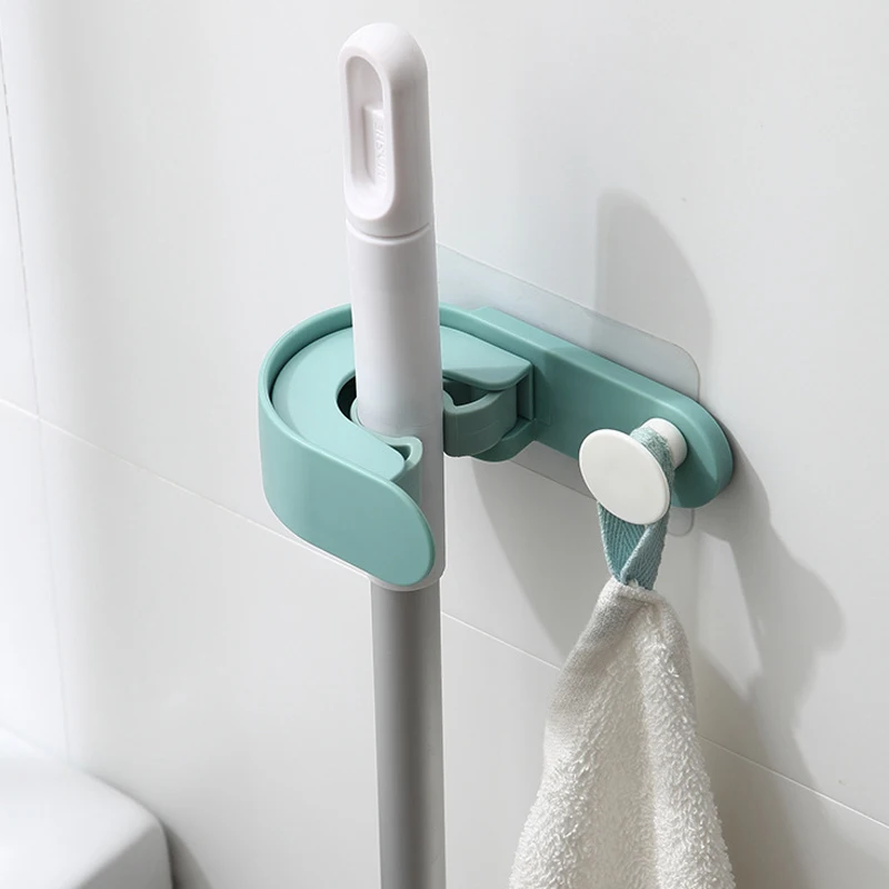 2шт Пробивка стены Швабра стеллаж для хранения балкон подвесной держатель для карт Многофункциональный PI669