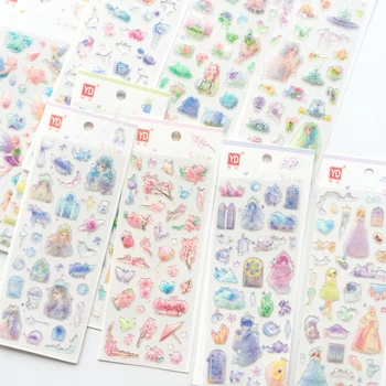 

1 Sheet Crystal Princess Girl Castle Decorative Adhesive Stickers Decoration