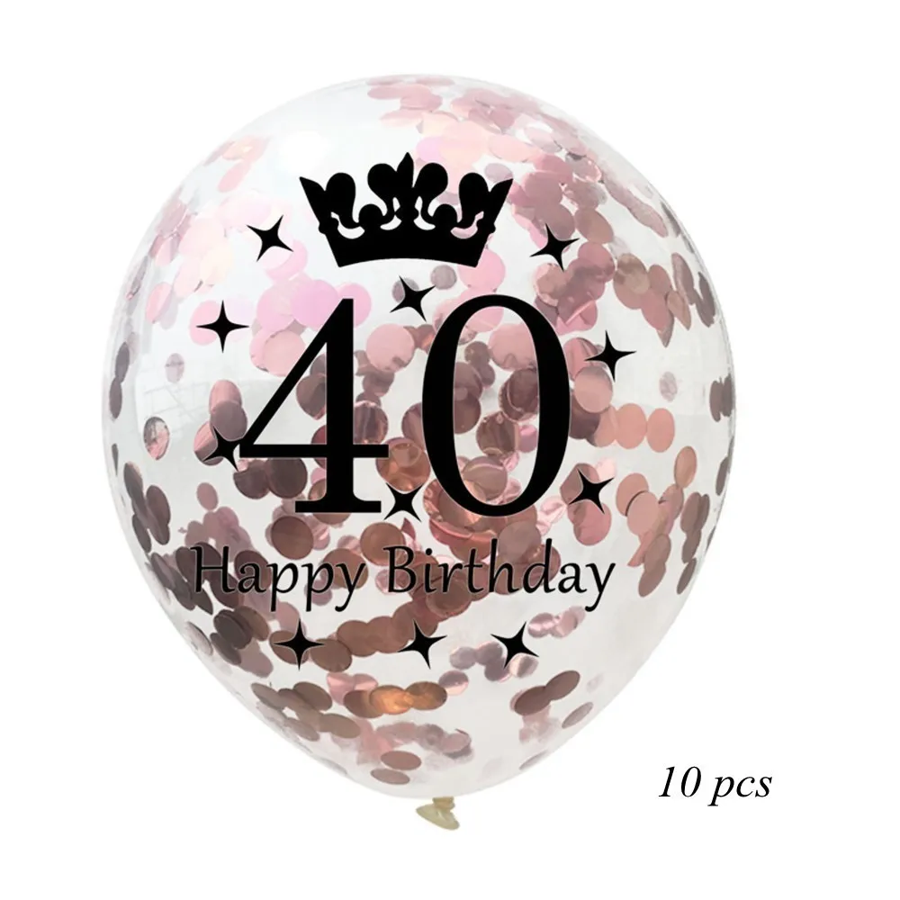 Rose gold 40th Одноразовая посуда День рождения воздушные шары позолота бумажный стакан с соломинкой украшение стола свадебные принадлежности бумажные салфетки для декупажа - Цвет: Rose gold 40th
