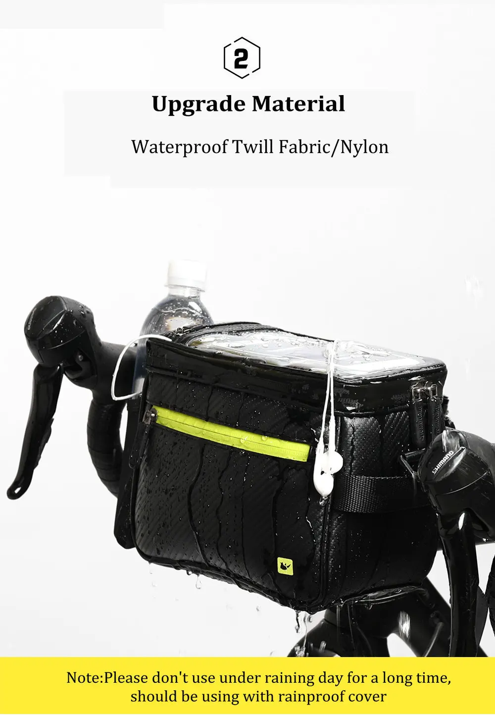 Rhinowalk Bicycle Front Bag Touch Screen 7 Inch Handlebar Phone Bag Waterproof Electric Folding Bicycle 4.5L Camera Bag Handbag (5)