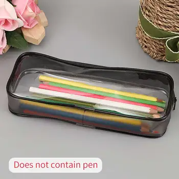 

Makeup Pouch Storage Case With Zipper Stationery Transparent PVC Office School Travel Large Capacity Student Gifts Pencil Bag