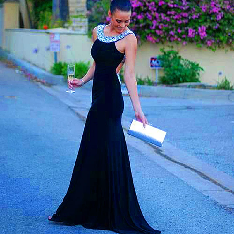 

2018 Sexy backless Prom Long Dinner Dress Party Evening Gown Elegant Crystal Rhinestone Stones mother of the bride dresses