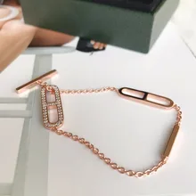 Горячая S925 буква стерлингового серебра Farandole H браслет пигносовой замок браслет розовое золото цвет женские браслеты известная марка ювелирных изделий