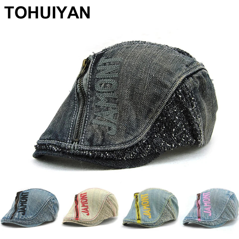 denim newsboy cap mens