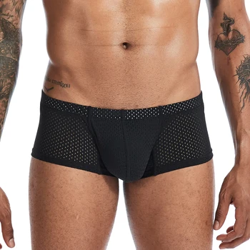 

Mesh Mens Underwear Cotton Boxers Underpants Breathable Boxer Shorts Men Panties Sexy Male Underwears cueca