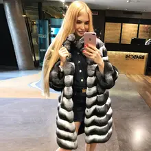 Новое дизайнерское модное женское высококачественное плотное теплое пальто новая цельная Кожа натуральная шиншилла кролик рекс шуба по индивидуальному заказу