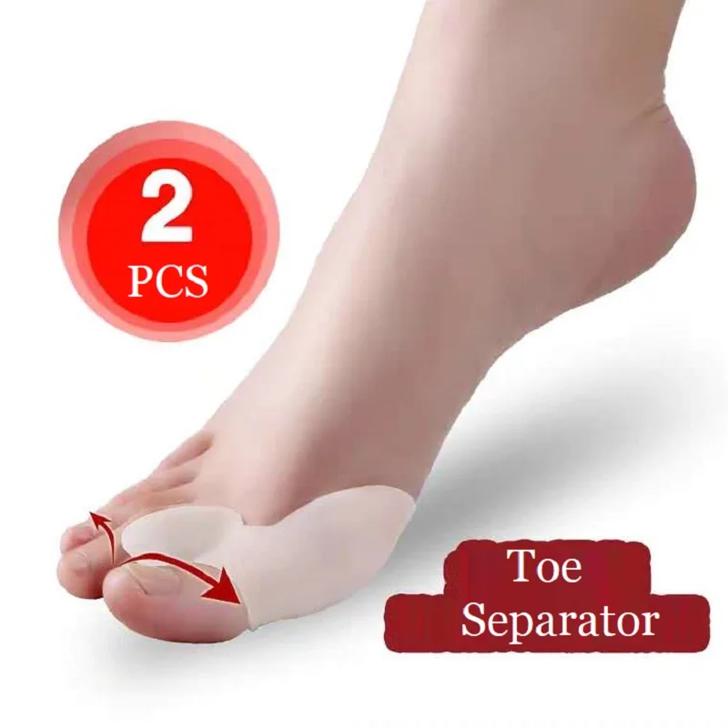 US 2PCS Silicone Gel Bunion Splint Big Toe Separator Straightener Spreader Hallux Valgus Toe Correctors Foots Care Tool Massager
