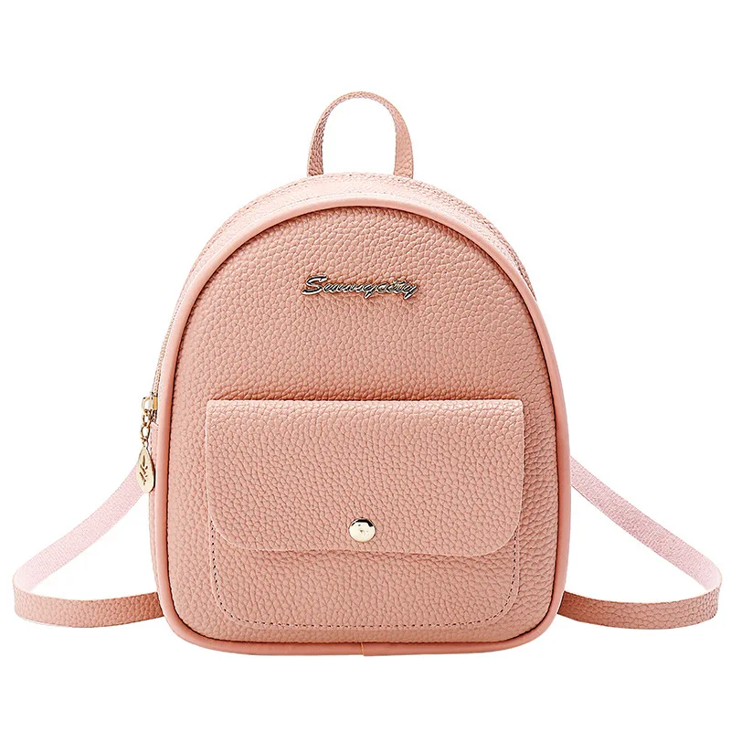 Mini Backpack Women PU Leather Shoulder Bag For Teenage Girls Kids Multi-Function Small Bagpack Female Ladies School Backpack