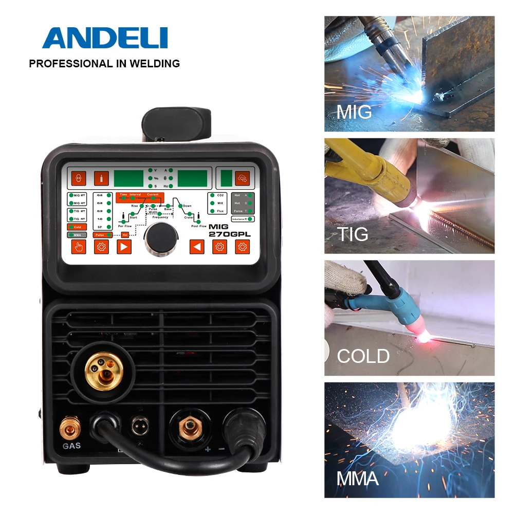 ANDELI MIG 270TPL MIG/TIG pulse/MMA/холодная сварка многофункциональный сварочный аппарат
