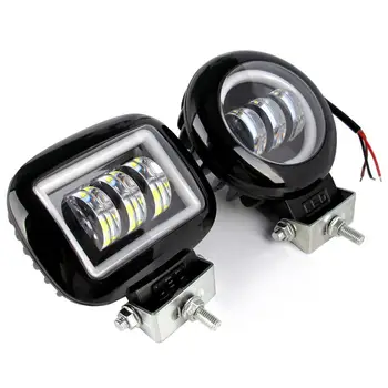 

30W Led Work Light Bar 6000K White Flood Beam For Car Offroad Truck UAZ ATV Led Angel Eyes Driving Lights Automobile Parts
