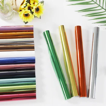 

SUNICE 15 Sheet A4 size Pack Heat Press Film Metallic Heat Transfer Vinyl Iron On Clothing Festival Design Gift 21cmX30cm