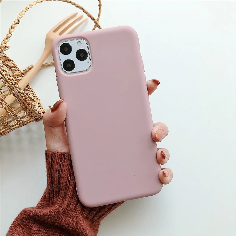 Чехол конфетного цвета N1986N для iPhone 11 Pro X XR XS Max 6 6s 7 8 Plus, модный простой однотонный Мягкий силиконовый чехол для iPhone 11