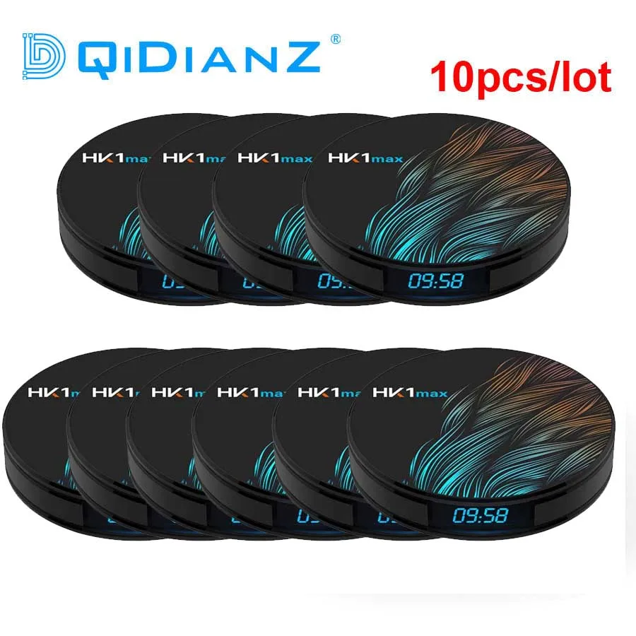 Wholesale 10pcs HK1MAX Smart tv box Android 10 dual Wifi BT4.0 RK3318 Quad Core 4K1080P Full HD hk1 max Set-Top Box Media player