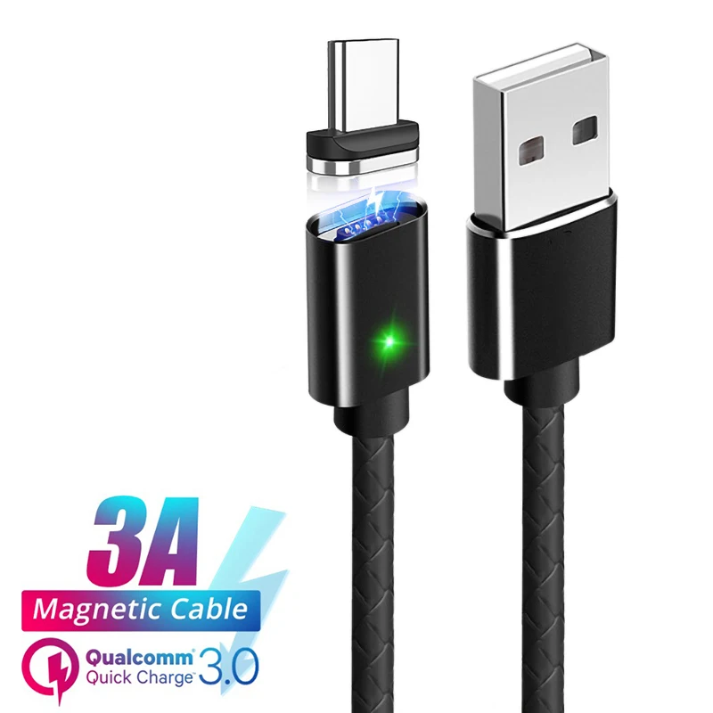 3A Быстрый Магнитный usb-кабель type C Быстрый миниатюрный usb-порт для зарядки синхронизации данных кабели для мобильных телефонов Магнитный супер зарядный Шнур зарядное устройство провод