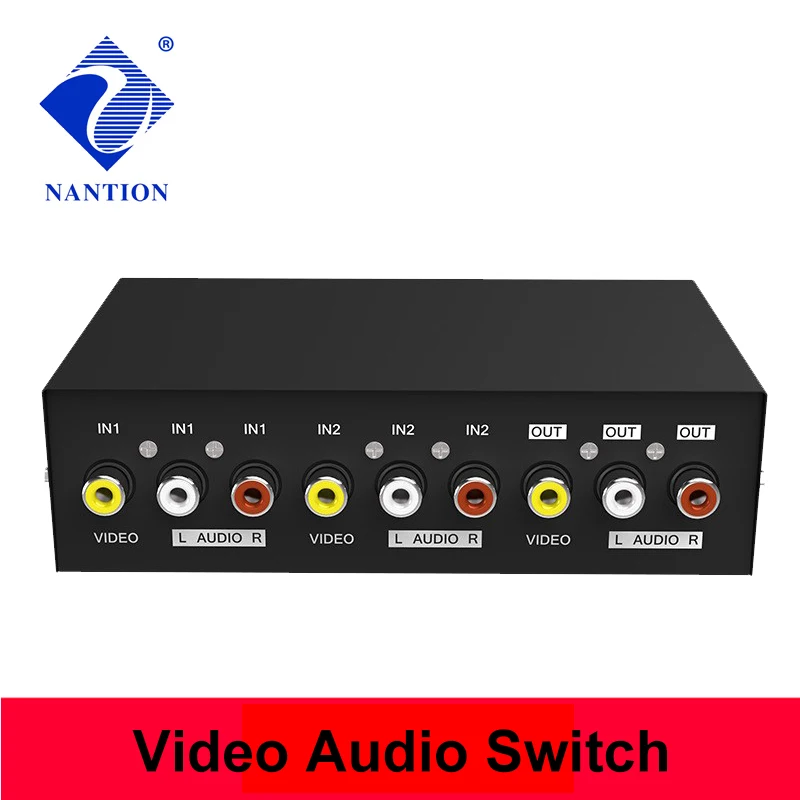 2 Port AV Switch RCA switcher Audio Video Selector AV audio and video switcher 2 in 1 out interface RCA interface MT-231AV