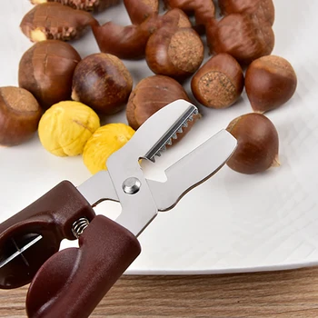 

1pc Brown Multifunctional Chestnut Opener New Creative Plastic Walnut Clip Peeling Chestnut Artifact